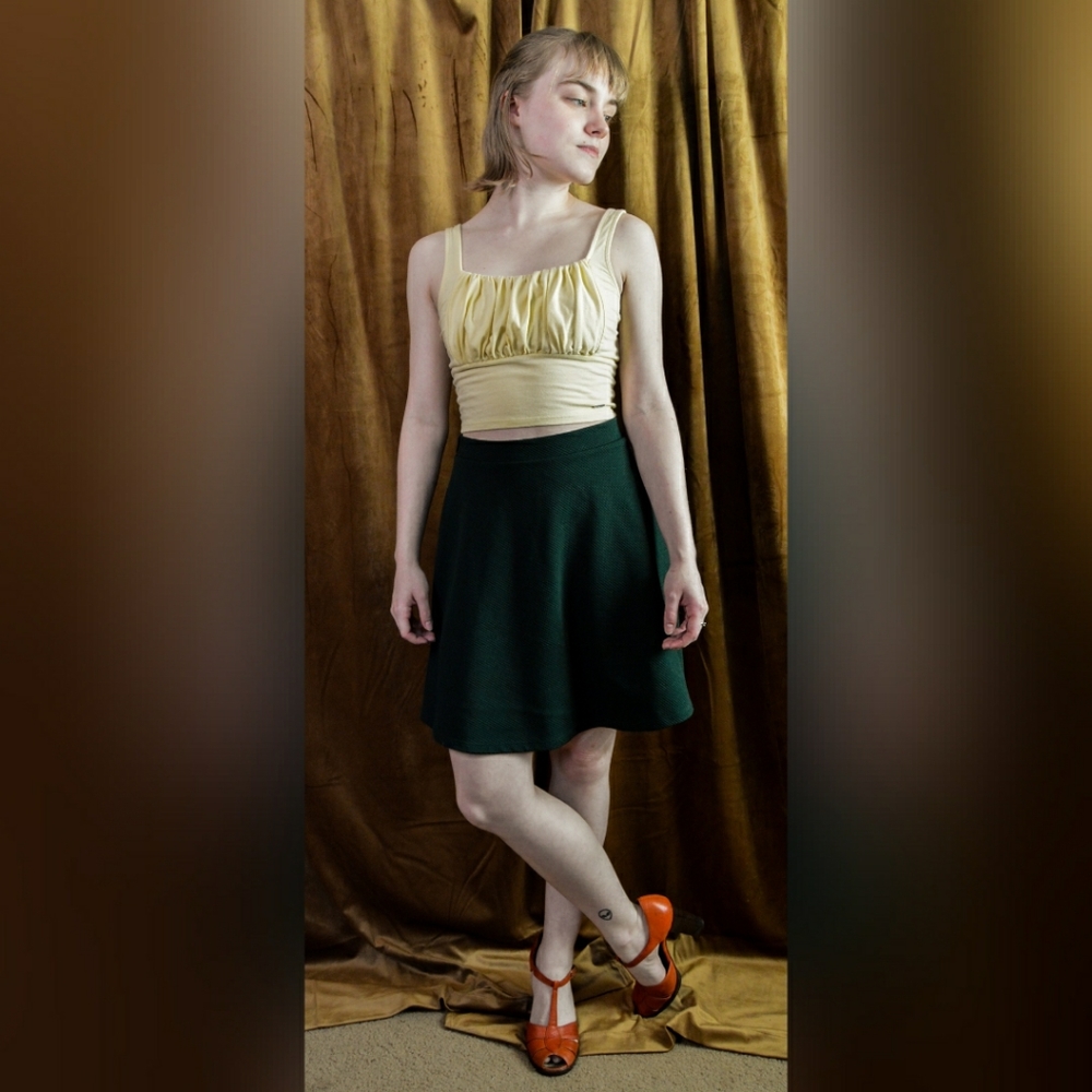 Forest Green Skater Skirt